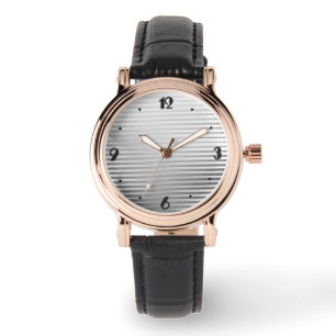 Relógio Art Deco Silver Satin Stripes