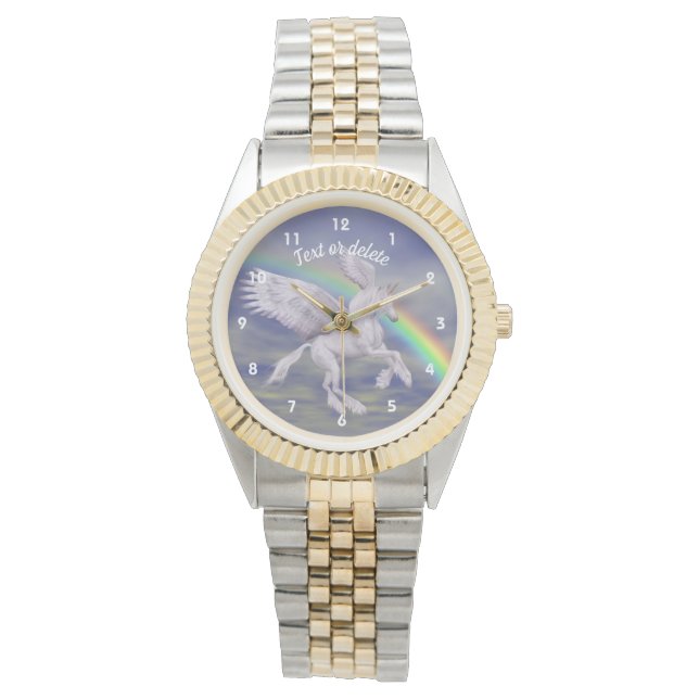 Relógio Arte Animal do Unicórn Rainbow Personalizada (Frente)