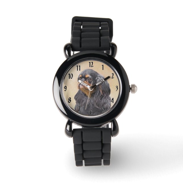 Relógio Arte Animal Original Pintura Inglesa Toy Spaniel (Frente)