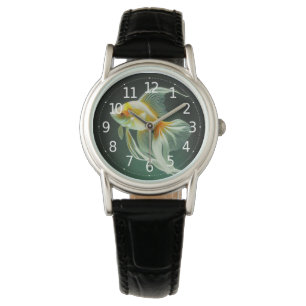 Relógio Arte Digital de Peixe Dourado Simples e Elegante  