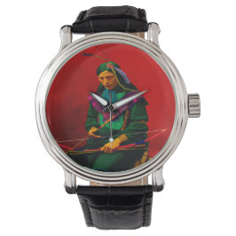 Relógio Arte Pop Cherokee Nativo Americano