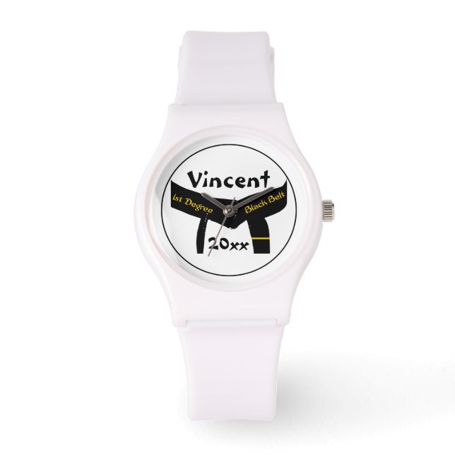 Relógio Artes Marciais Cinturão Preto De 1 rua Grau (Frente)