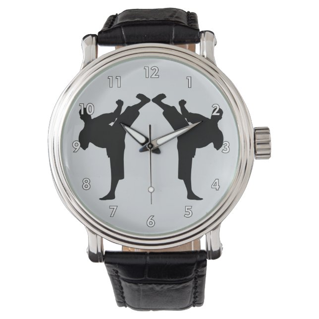 Relógio Artes marciais Karate Combate Lutando ou Disparand (Frente)