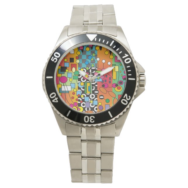 Relógio Artsy Abstrato Watch Multicolor (Frente)