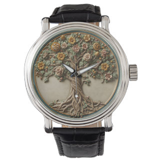 Relógio Árvore da vida de William Morris Vintage pré-rafae