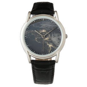 Relógio As Luzes Da Cidade Do Japão À Noite.