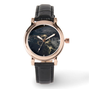 Relógio As Luzes Da Cidade Do Japão À Noite.