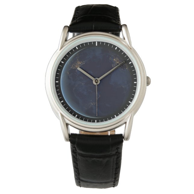 Relógio As Luzes da Terra à Noite (Frente)