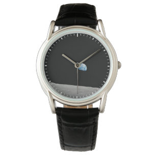 Relógio Ascensão Da Terra Acima Do Horizonte Lunar.