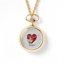 Relógio ASL Personalizado Eu Amo Você Assistindo