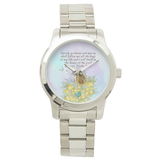 Relógio Assista a homens e mulheres com verso bíblia (Frente)