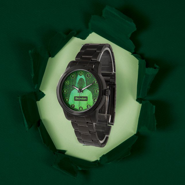 Relógio Assistente de Computador / Tema Binário do Hacker  (Criador carregado)