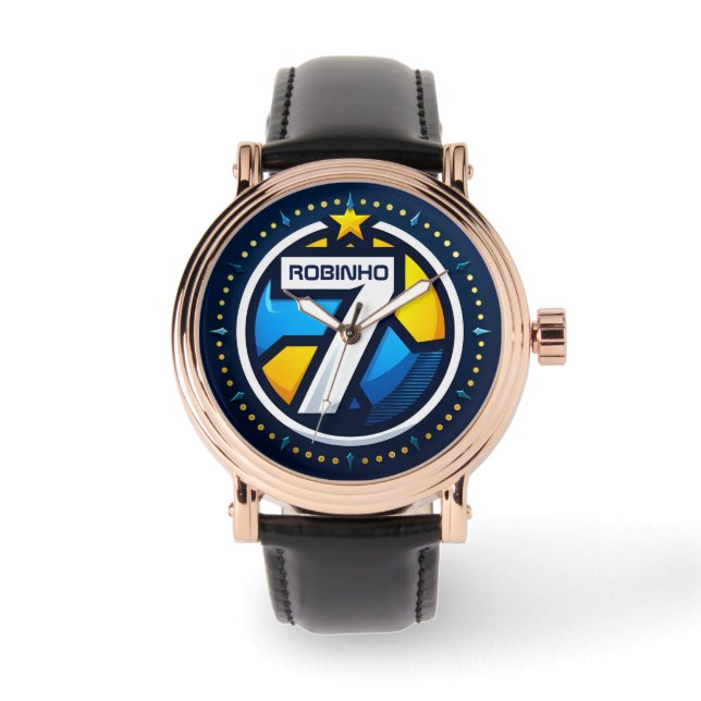 Relógio Assistente de futebol personalizado Mens, número 7 (Frente)