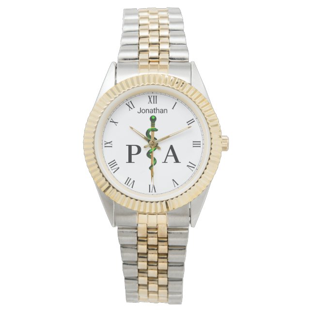 Relógio Assistente Médico Verde de Asclepius (Frente)