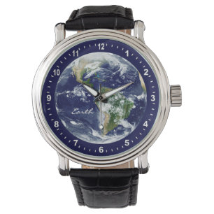 Relógio Astronomia e Planeta Terra Watch, Espaço Azul