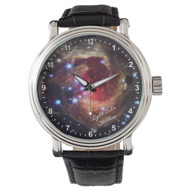 Relógio Astronomia, Light Echo Stellar Watch, Galáxia Hubb (Frente)