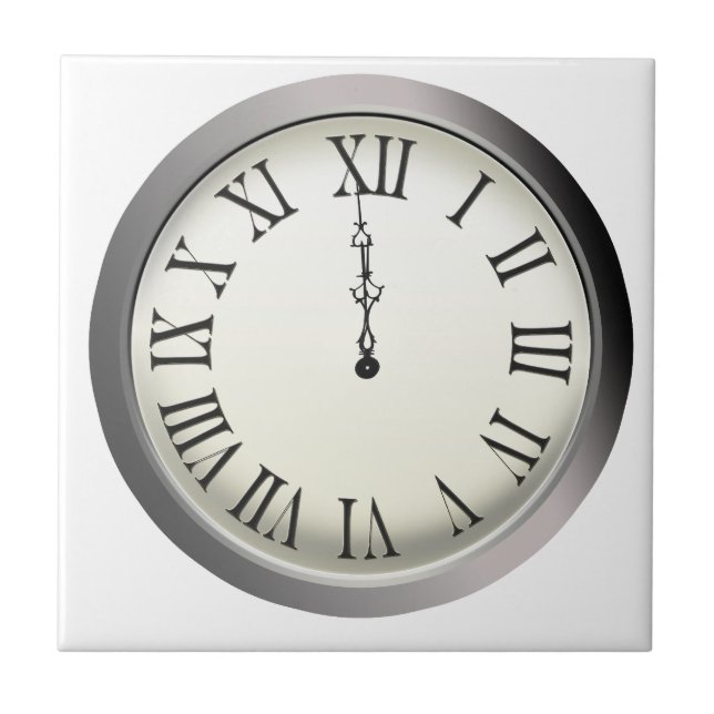 Relógio atinge meia-noite na véspera do Ano Novo (Frente)