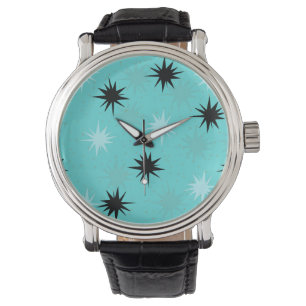 Relógio Atmosfera Atômica Turquoise Starbursts Leather Wat