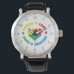 Relógio Autismo Quebra-cabeça Adoram Pai Esperança Anivers<br><div class="desc">Design perfeito para o Pai do Autismo com quebra-cabeça coloridos e o ditado "Teach Love Inspire and Hope" em cores brilhantes e corajosas. Presente perfeito para pais que apóiam a consciência do autismo</div>
