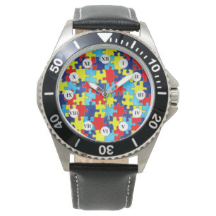 Relógio Autismo Quebra-cabeça de consciência por Shirley T