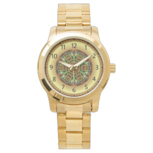 Relógio Avant - Garde, verde e Dourado, Design KNF 1 ~