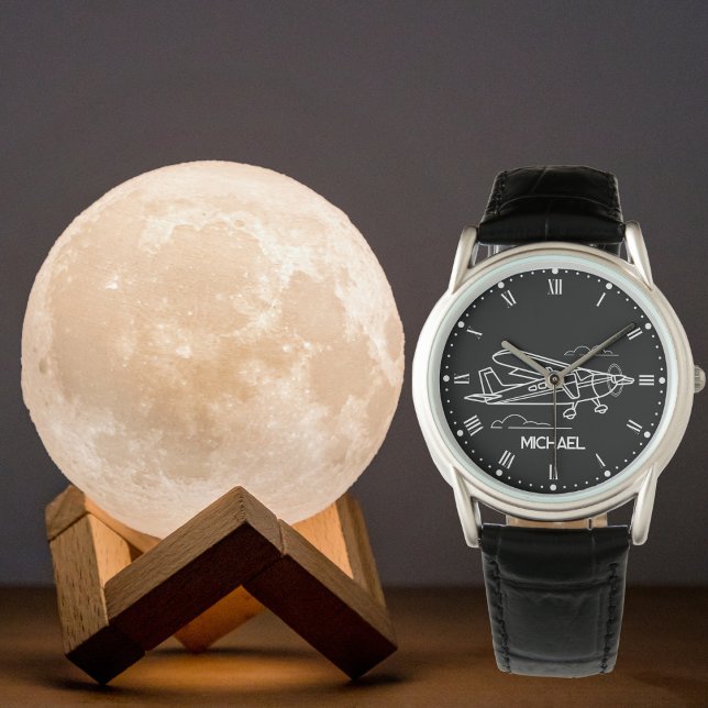 Relógio Avião e nuvens Cessna,Legal presente personalizado (Criador carregado)