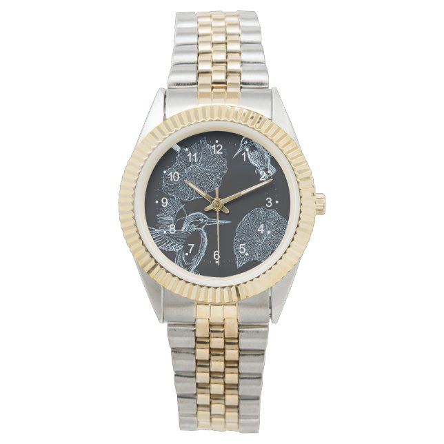 Relógio Azul-beija-flor no Jardim (Frente)