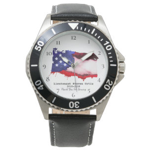 Relógio Azul branco vermelho militar dos EUA do veterano