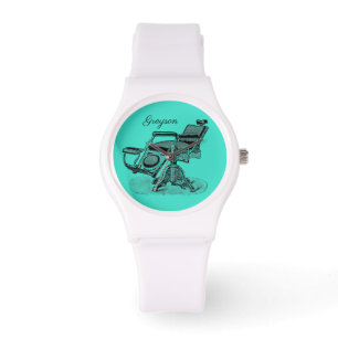 Relógio Azul personalizado de barbeiro personalizado