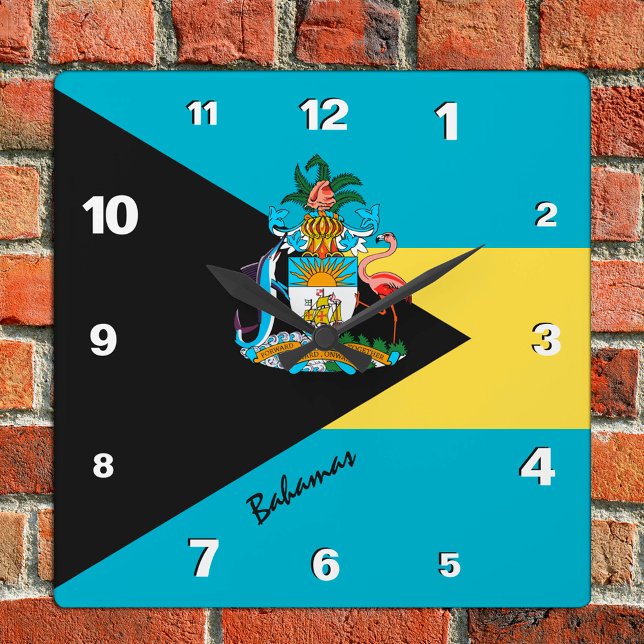 Relógio Bahamas, lar patriótico, Bahamas Flag (Criador carregado)