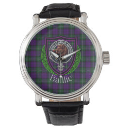 Relógio Baillie Scottish Clan Tartan & Crest