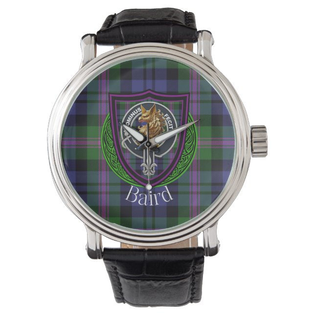 Relógio Baird Scottish Clan Tartan & Crest (Frente)