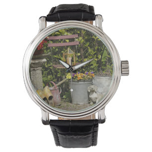 Relógio Baldes, calçados e flores, Zaanse Schans,