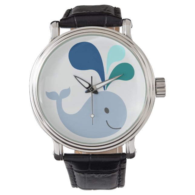 Relógio Baleia Vigia Pulseira Preta (Frente)