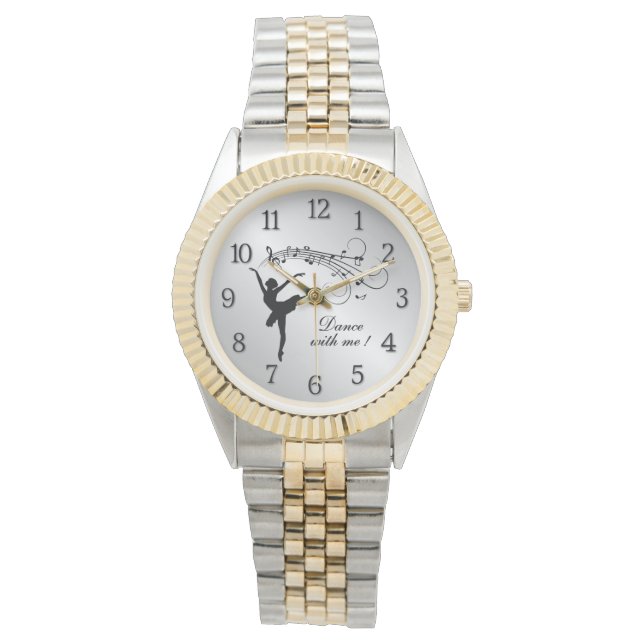 Relógio Ballerina dança comigo personalizada com números (Frente)