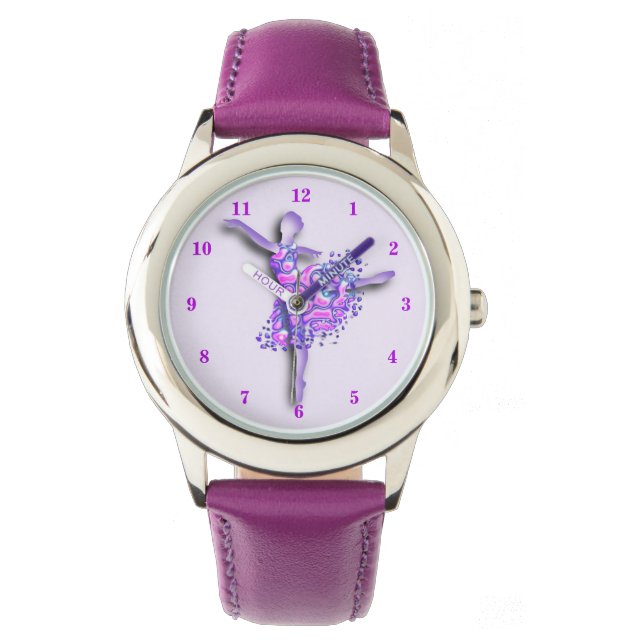 Relógio Ballerina Purple Watch Balé Dancer Girl (Frente)