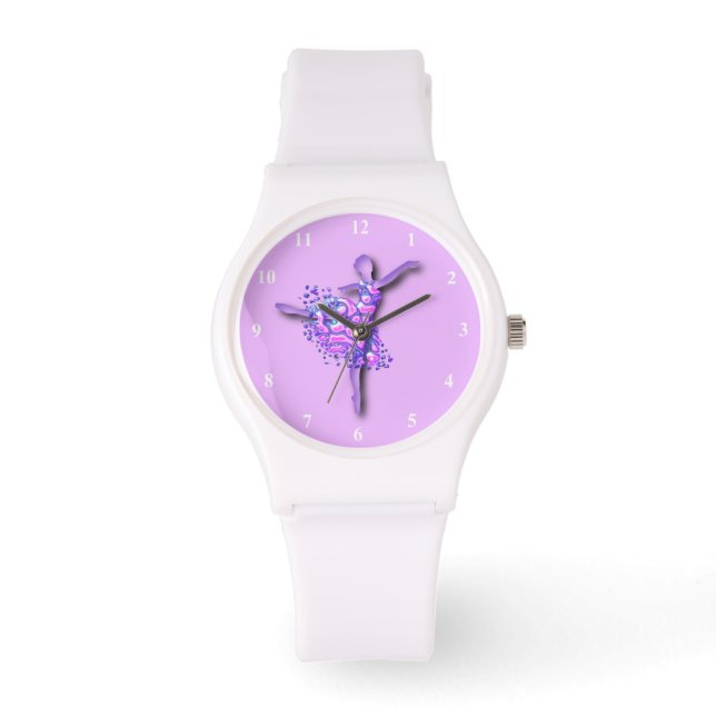 Relógio Ballerina Watch Balé Dancer Girl - Roxo (Frente)
