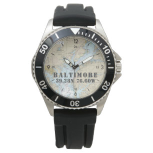Relógio Baltimore MD NMaritime Latitude Longitude Boater