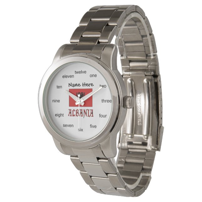 Relógio Bandeira Albanesa Personalizada (Angular)