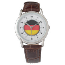 Bandeira alemã Classic Brown Leather Watch