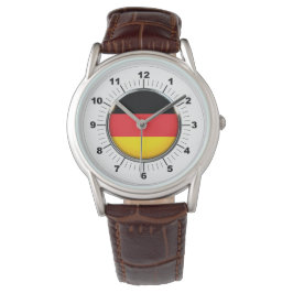 Relógio Bandeira alemã Classic Brown Leather Watch
