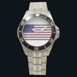 Relógio Bandeira Americana<br><div class="desc">USA Flag Gemstone Art. Esta bandeira dos EUA é feita usando fotos de Gemstones que tirei nos últimos anos. O fundo azul são apires azuis em forma retangular. As estrelas são diamantes em forma de triângulo. As listras vermelhas são rubis em forma retangular</div>