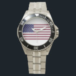 Relógio Bandeira Americana<br><div class="desc">USA Flag Gemstone Art. Esta bandeira dos EUA é feita usando fotos de Gemstones que tirei nos últimos anos. O fundo azul são apires azuis em forma retangular. As estrelas são diamantes em forma de triângulo. As listras vermelhas são rubis em forma retangular</div>