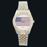 Relógio Bandeira Americana<br><div class="desc">USA Flag Gemstone Art. Esta bandeira dos EUA é feita usando fotos de Gemstones que tirei nos últimos anos. O fundo azul são apires azuis em forma retangular. As estrelas são diamantes em forma de triângulo. As listras vermelhas são rubis em forma retangular</div>