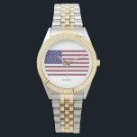 Relógio Bandeira Americana<br><div class="desc">USA Flag Gemstone Art. Esta bandeira dos EUA é feita usando fotos de Gemstones que tirei nos últimos anos. O fundo azul são apires azuis em forma retangular. As estrelas são diamantes em forma de triângulo. As listras vermelhas são rubis em forma retangular</div>