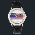 Relógio Bandeira Americana<br><div class="desc">USA Flag Gemstone Art. Esta bandeira dos EUA é feita usando fotos de Gemstones que tirei nos últimos anos. O fundo azul são apires azuis em forma retangular. As estrelas são diamantes em forma de triângulo. As listras vermelhas são rubis em forma retangular</div>