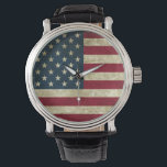Relógio Bandeira Americana<br><div class="desc">Estilo: A Vintage Black Leather Strap dos Homens Assista a Vintage Leather Watch é um grande pedaço de tempo que nunca sairá do estilo. Com pulseira de couro legítimo e três ponteiros com movimento de quartzo, este relógio é ideal para todas as ocasiões. Personalize o rosto com seu nome e...</div>