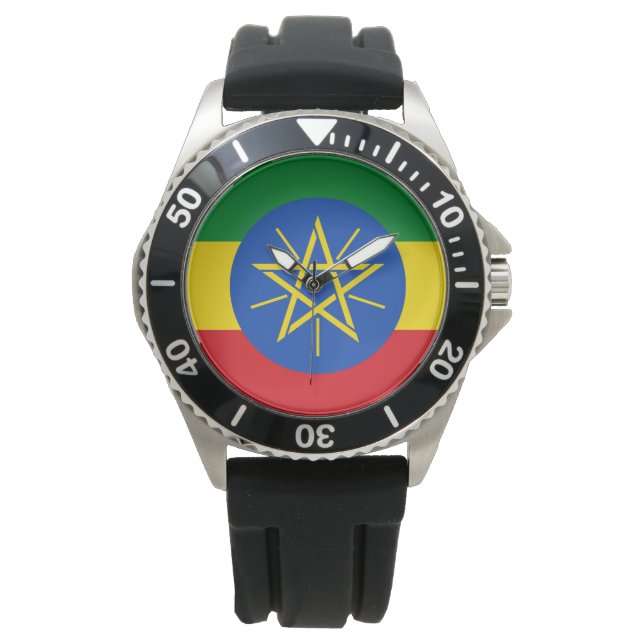 Relógio Bandeira da Etiópia (Frente)