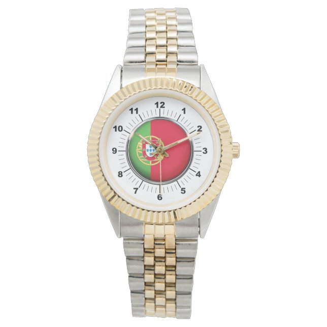 Relógio Bandeira de dois tons, com duas bandeiras, Portuga (Frente)