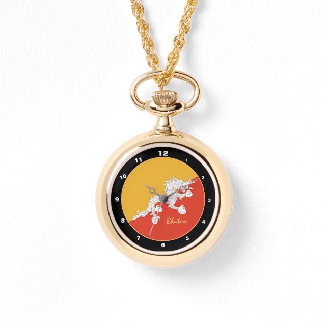 Relógio Bandeira do Butão & Moda do Butão /design watch (Frente)